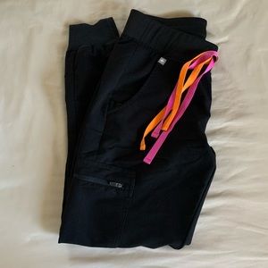 FIGS Special Edition Black Zamora with Pink/Orange Ties